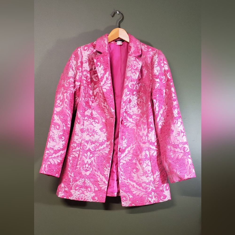 Venus Pink Jacquard Blazer - Tapestry Long Shimmer